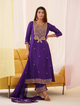 Women Ethnic Motifs Embroidered Kurta With Trousers & Dupatta-MLWSHKS4298PUP